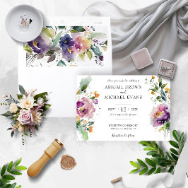 Convite De Casamento Floral Por Aquarela