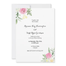 Convite De Casamento Floral Por Aquarela