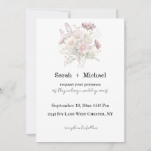 Convite de Casamento Floral Primavera Soft Blooms