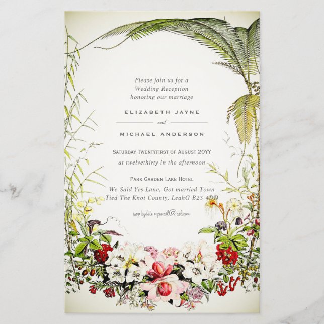CONVITE DE CASAMENTO Floral primavera Vintage BUDG (Frente)