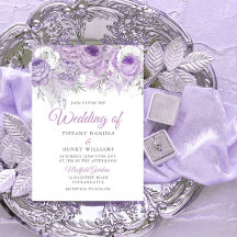 Convite de casamento Floral Purple lavanda