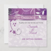 Convite de casamento floral romântico