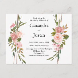 Convite de casamento Floral Rosa