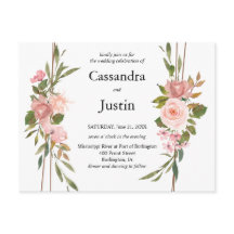 Convite de casamento Floral Rosa