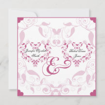 Convite de Casamento Floral Rosa