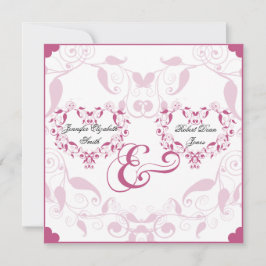 Convite de Casamento Floral Rosa