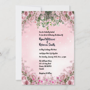 - Convite de Casamento Floral Rosa Blush