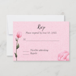 Convite de Casamento Floral Rosa Primavera RSVP
