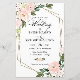 Convite de Casamento Floral Rosa Suave Orçamento
