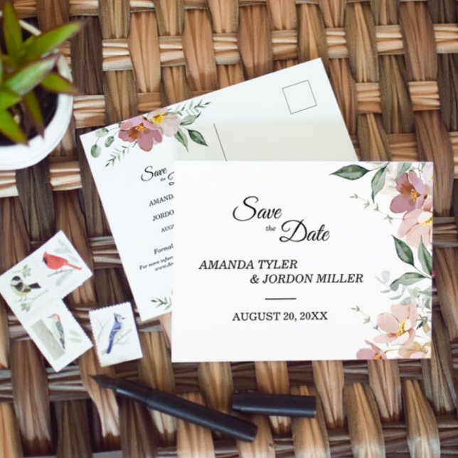 Convite de casamento floral rosa vintage para salv (Criador carregado)