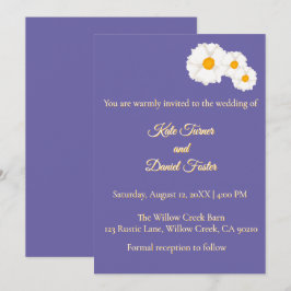 Convite de Casamento Floral Roxo