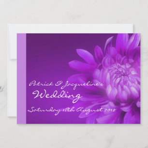 Convite de casamento floral roxo