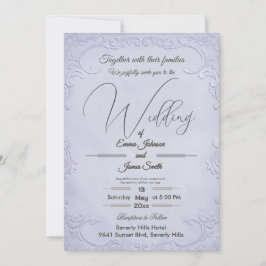 Convite de Casamento Floral Roxo Clássico com Rele