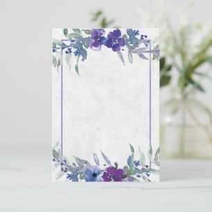Convite de casamento floral roxo e azul orçamento 