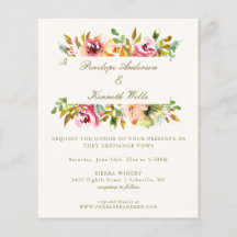 Convite de casamento Floral Russo de Aquarela Orça