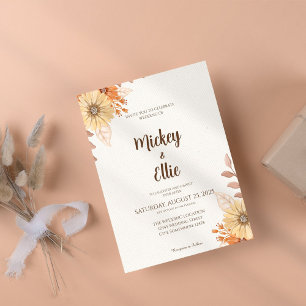 Convite De Casamento Floral Rustic Fall