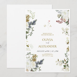 Convite de Casamento Floral Rústico