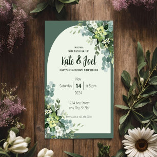 Convite de Casamento Floral Rústico Simples