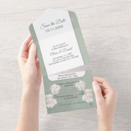 Convite de casamento Floral Salvar a data