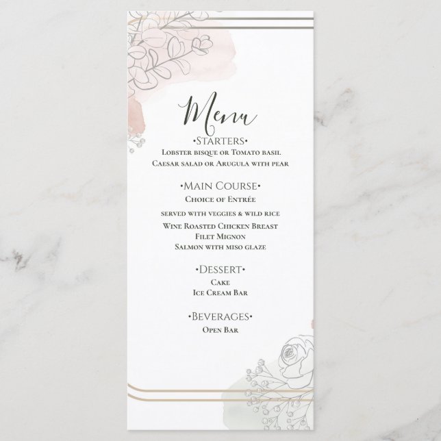 Convite de Casamento Floral Salvia e Bege Botânico (Frente)
