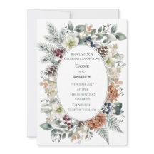 Convite de Casamento Floral Seco de Grama das Pamp