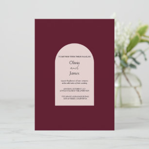 Convite de Casamento Floral Sombrio com Arco Borgo