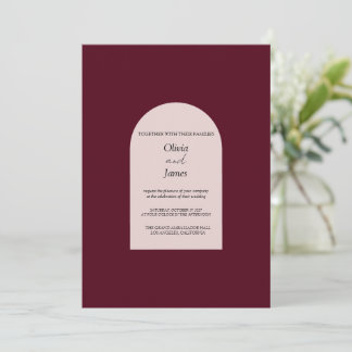 Convite de Casamento Floral Sombrio com Arco Borgo