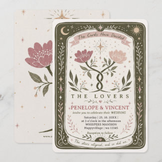 Convite de Casamento Floral Tarot