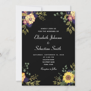 Convite de Casamento Floral Temperamental
