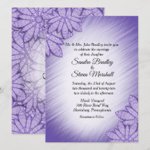 Convite de Casamento Floral Tom Ultra Violeta