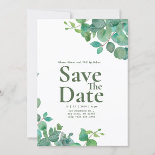 Convite de Casamento Floral Verde