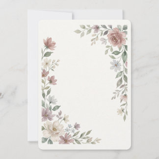 Convite de Casamento Floral Verde Sage 5x7