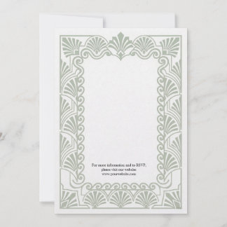 Convite de Casamento Floral Verde Salvia Vintage