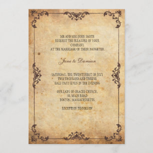 Convite De Casamento Floral Vintage