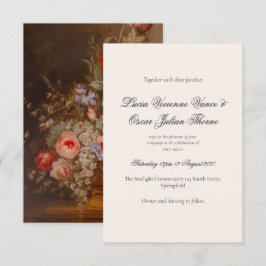 Convite de Casamento Floral Vintage com Estilo Mal