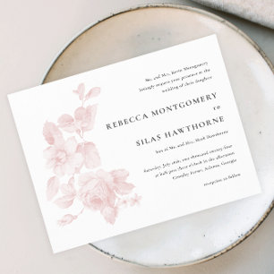 Convite de Casamento Floral Vintage Econômico