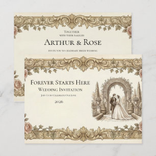 Convite de Casamento Floral Vintage Elegante em Ca