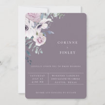 Convite de casamento floral Violeta de Jardim Empo
