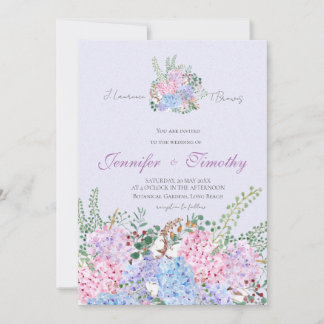 Convite de casamento Flores de hydrangea botânica