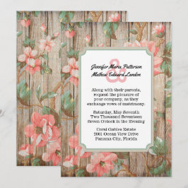 Convite de Casamento Flores de Primavera Rústicas