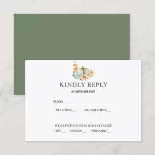 Convite de Casamento & Flores Outono Abóbora RSVP 