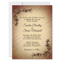 Convite de Casamento Flores Rústicas Profundas