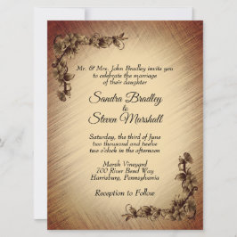 Convite de Casamento Flores Rústicas Profundas