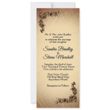 Convite de Casamento Flores Rústicas Profundas