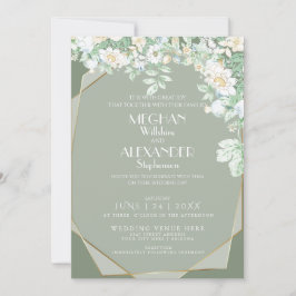 Convite De Casamento | Flores Selvagens Geométrica