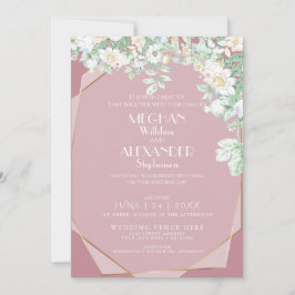 Convite De Casamento | Flores Selvagens Geométrica