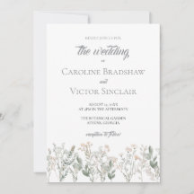Convite de Casamento Flores Silvestres da Floresta