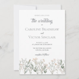 Convite de Casamento Flores Silvestres da Floresta
