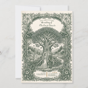 Convite de Casamento Floresta de Contos de Fadas E