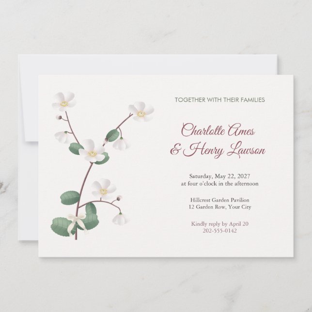 Convite de Casamento Floresta Deinanthe (Frente)